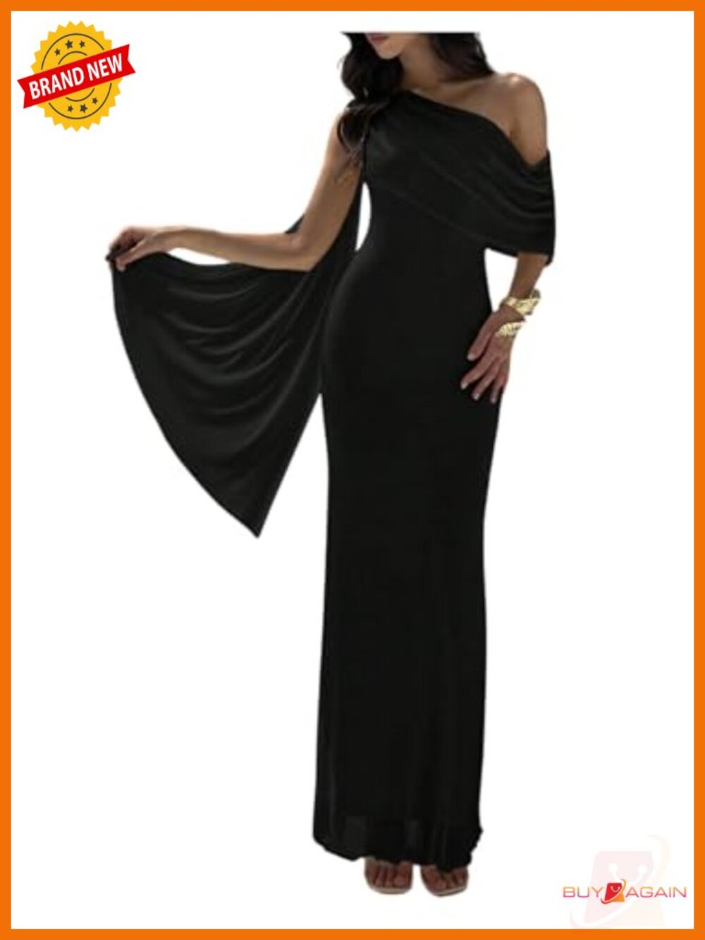 Off Shoulder Maxi Dress Formal Wedding Guest Ruched High Stretch